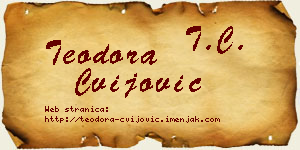 Teodora Cvijović vizit kartica